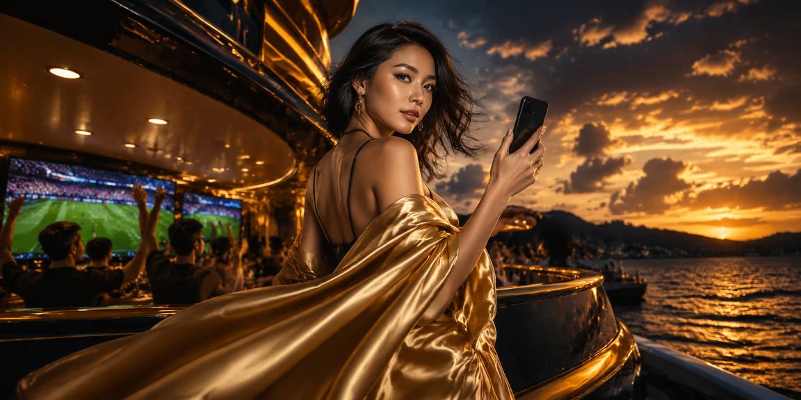 Người dùng Phú Quốc chơi slot game trên bãi biển với điện thoại